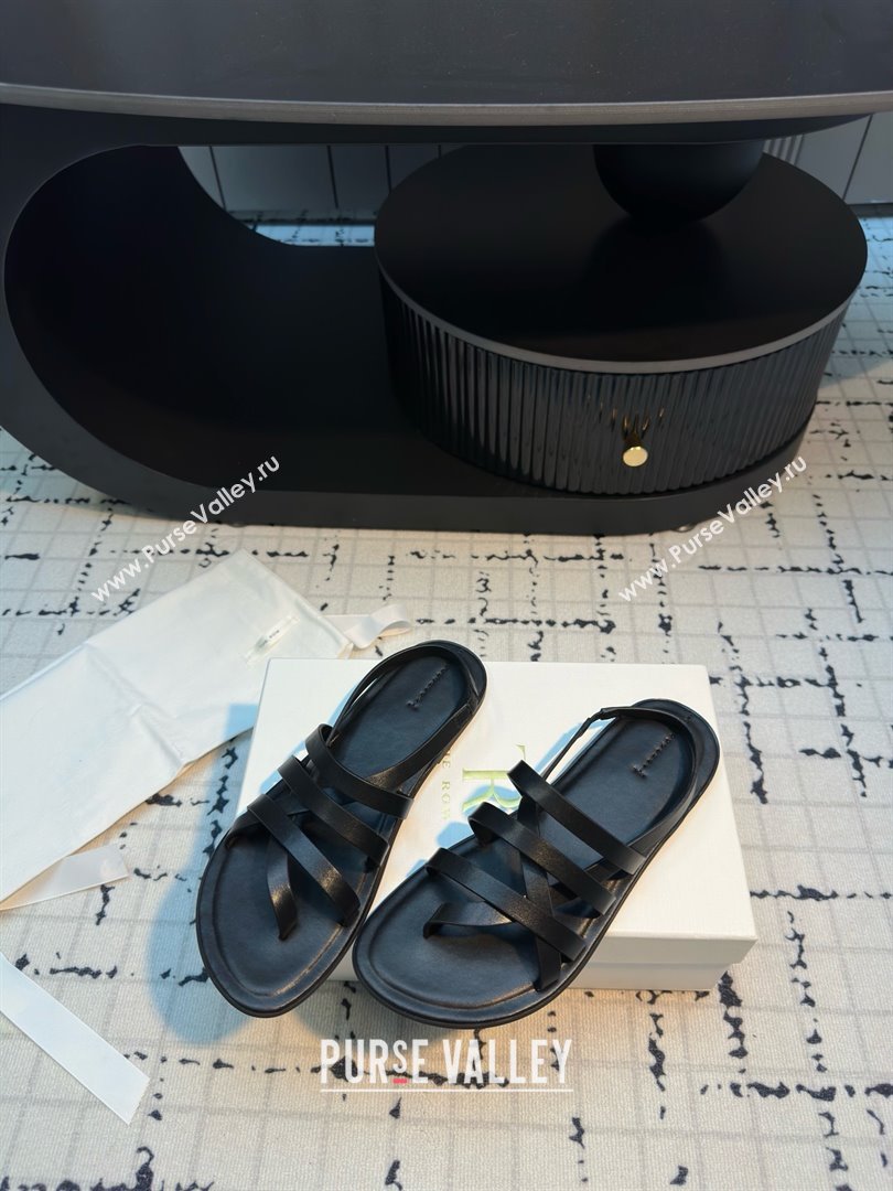 The Row Line Sandals in Black Leather TR052916 2025 (MGN-25052916)