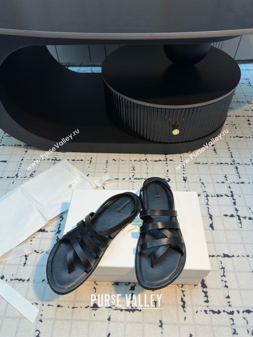 The Row Line Sandals in Black Leather TR052916 2025 (MGN-25052916)