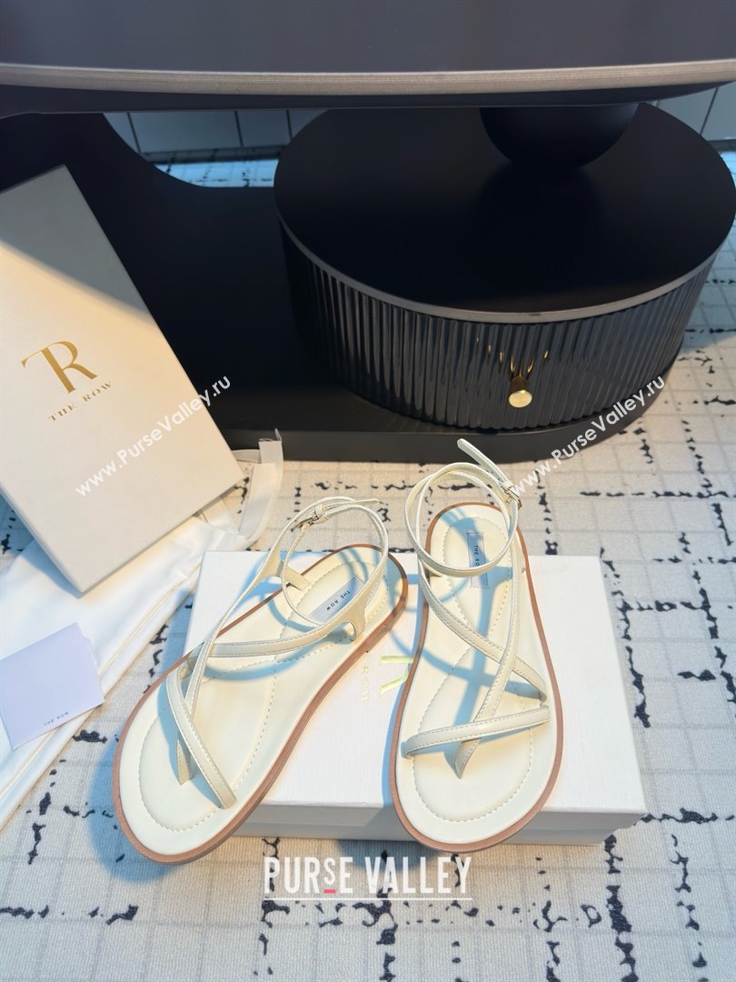 The Row Ankle Strap Sandal in White Leather TR052917 2025 (MGN-25052917)