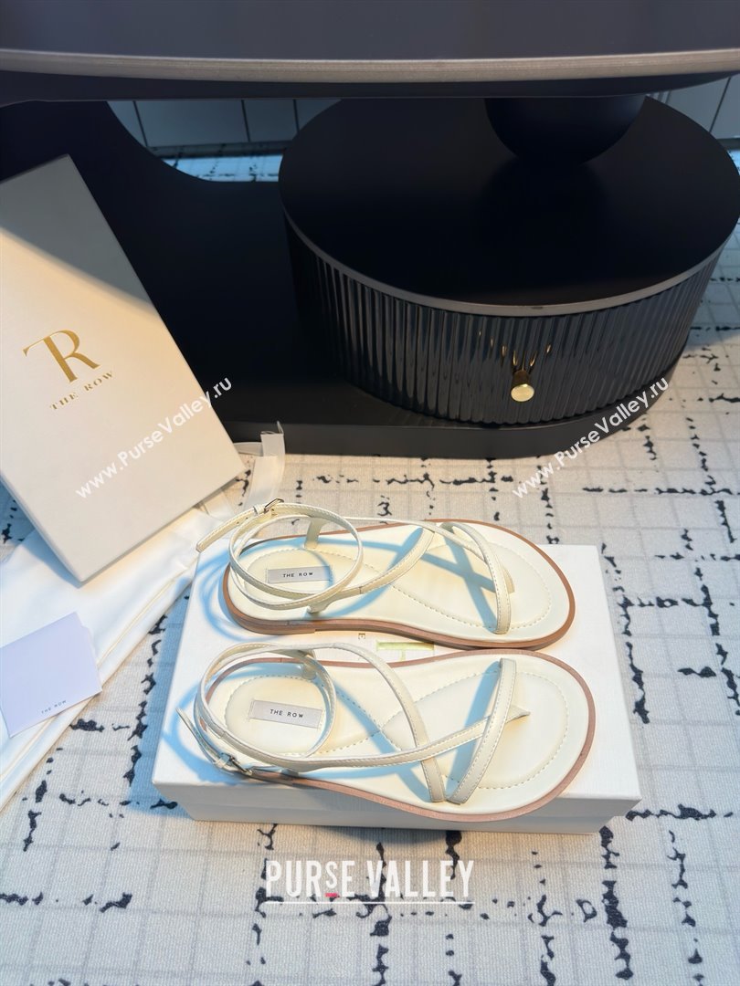 The Row Ankle Strap Sandal in White Leather TR052917 2025 (MGN-25052917)