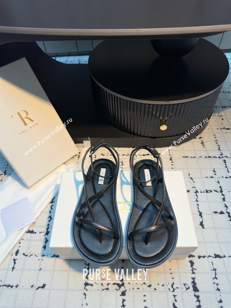 The Row Ankle Strap Sandal in Black Leather TR052918 2025 (MGN-25052918)