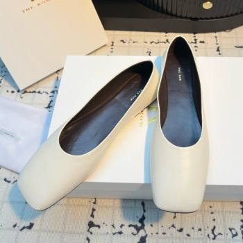 The Row Square Ballet Flats in White Lambskin TR052919 2025 (MGN-25052919)