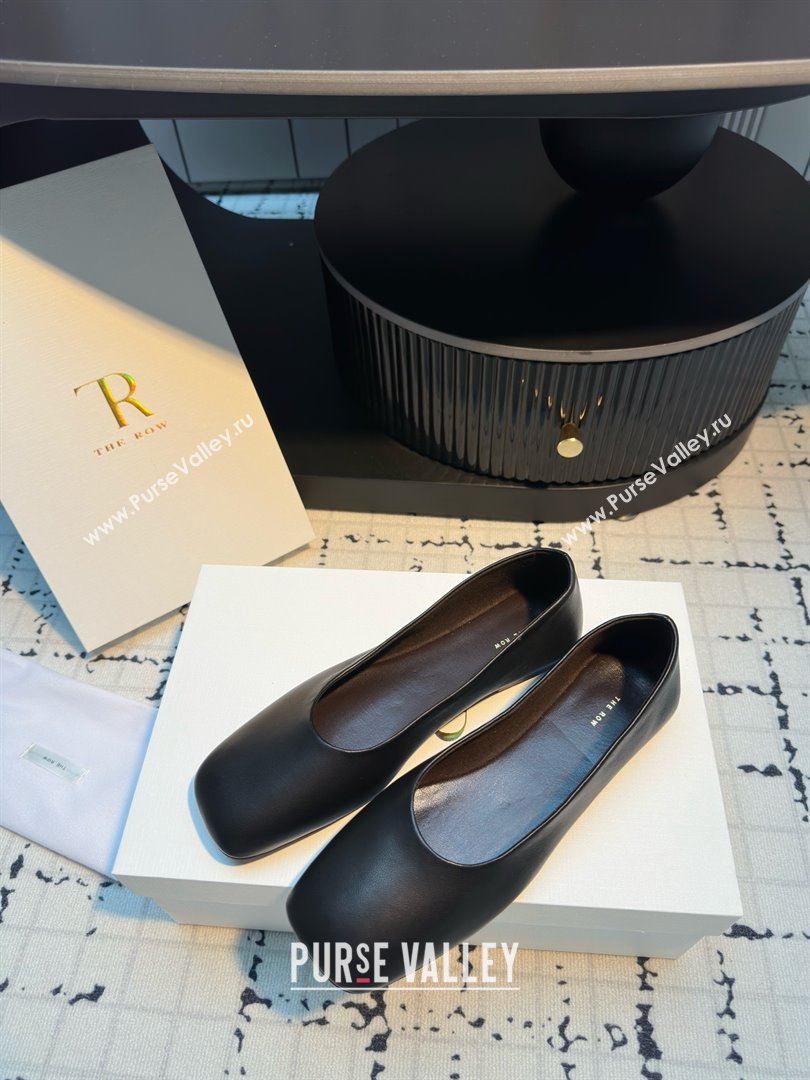 The Row Square Ballet Flats in Black Lambskin TR052923 2025 (MGN-25052923)