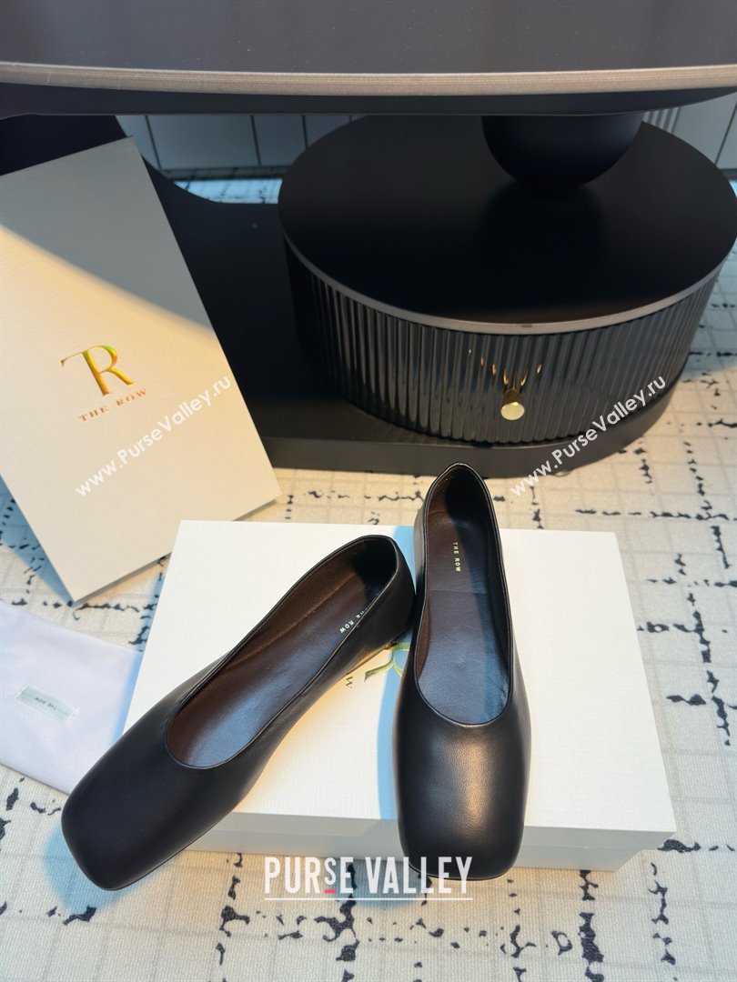 The Row Square Ballet Flats in Black Lambskin TR052923 2025 (MGN-25052923)