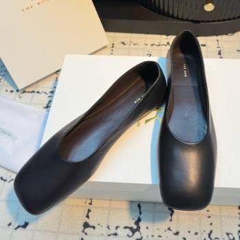 The Row Square Ballet Flats in Black Lambskin TR052923 2025 (MGN-25052923)