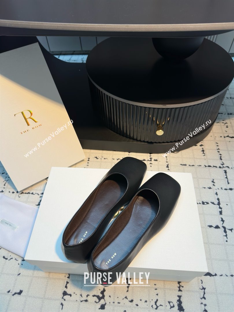 The Row Square Ballet Flats in Black Lambskin TR052923 2025 (MGN-25052923)