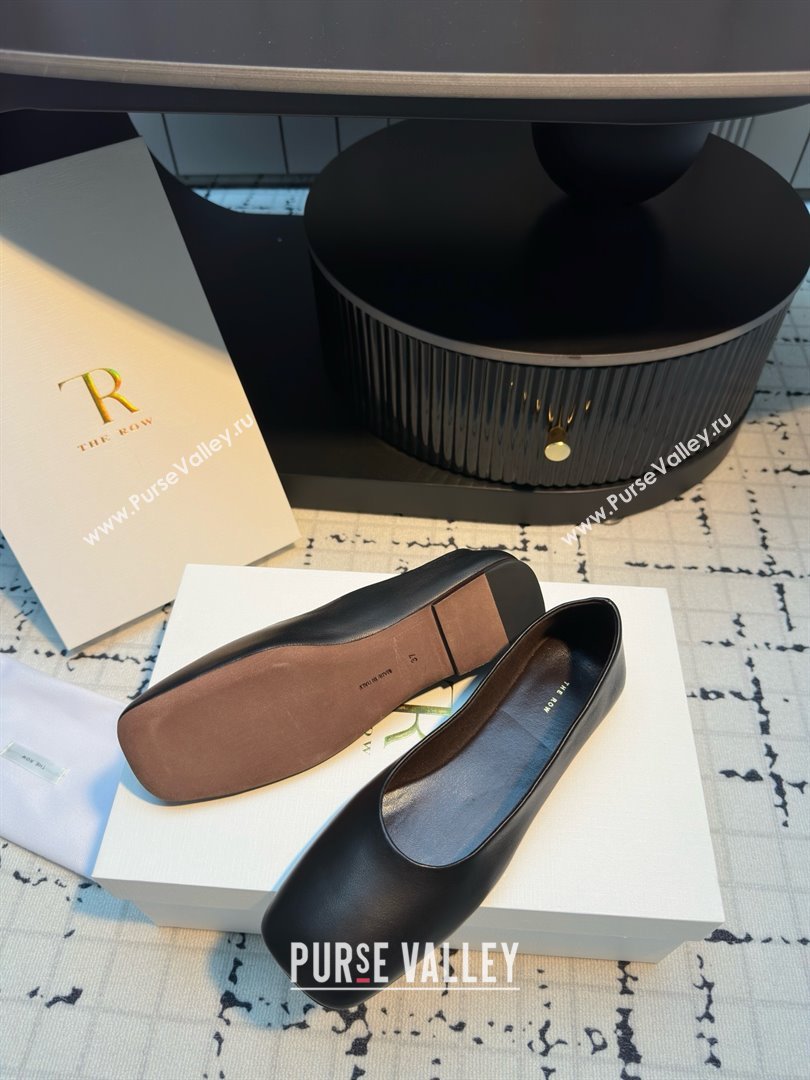 The Row Square Ballet Flats in Black Lambskin TR052923 2025 (MGN-25052923)