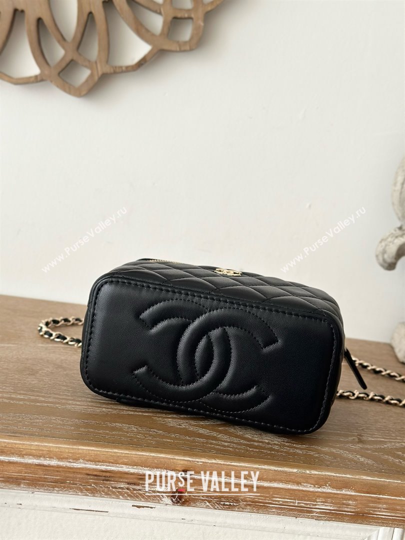 Chanel Lambskin Vanity Case Bag with Top Handle 66021 Black 2025 (YINGF-25052801)
