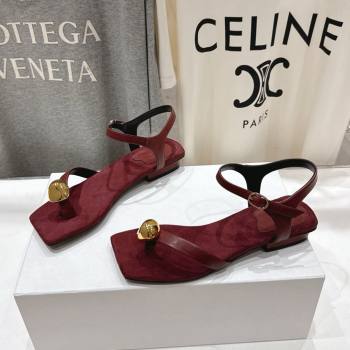 The Row Calfskin Leather Sandals TR052806 Burgundy 2025 (KL-25052806)