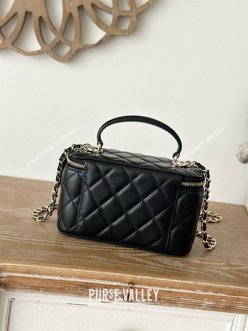 Chanel Lambskin Vanity Case Bag with Top Handle 66021 Black 2025 (YINGF-25052801)
