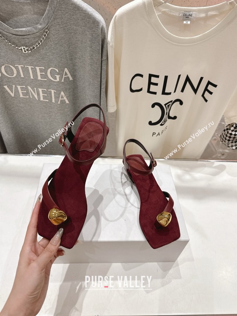 The Row Calfskin Leather Sandals TR052806 Burgundy 2025 (KL-25052806)