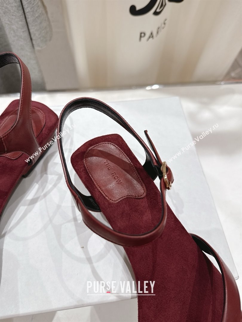 The Row Calfskin Leather Sandals TR052806 Burgundy 2025 (KL-25052806)