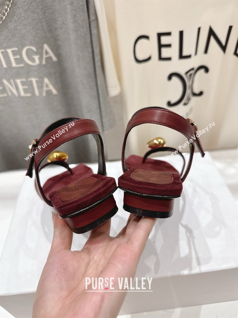 The Row Calfskin Leather Sandals TR052806 Burgundy 2025 (KL-25052806)