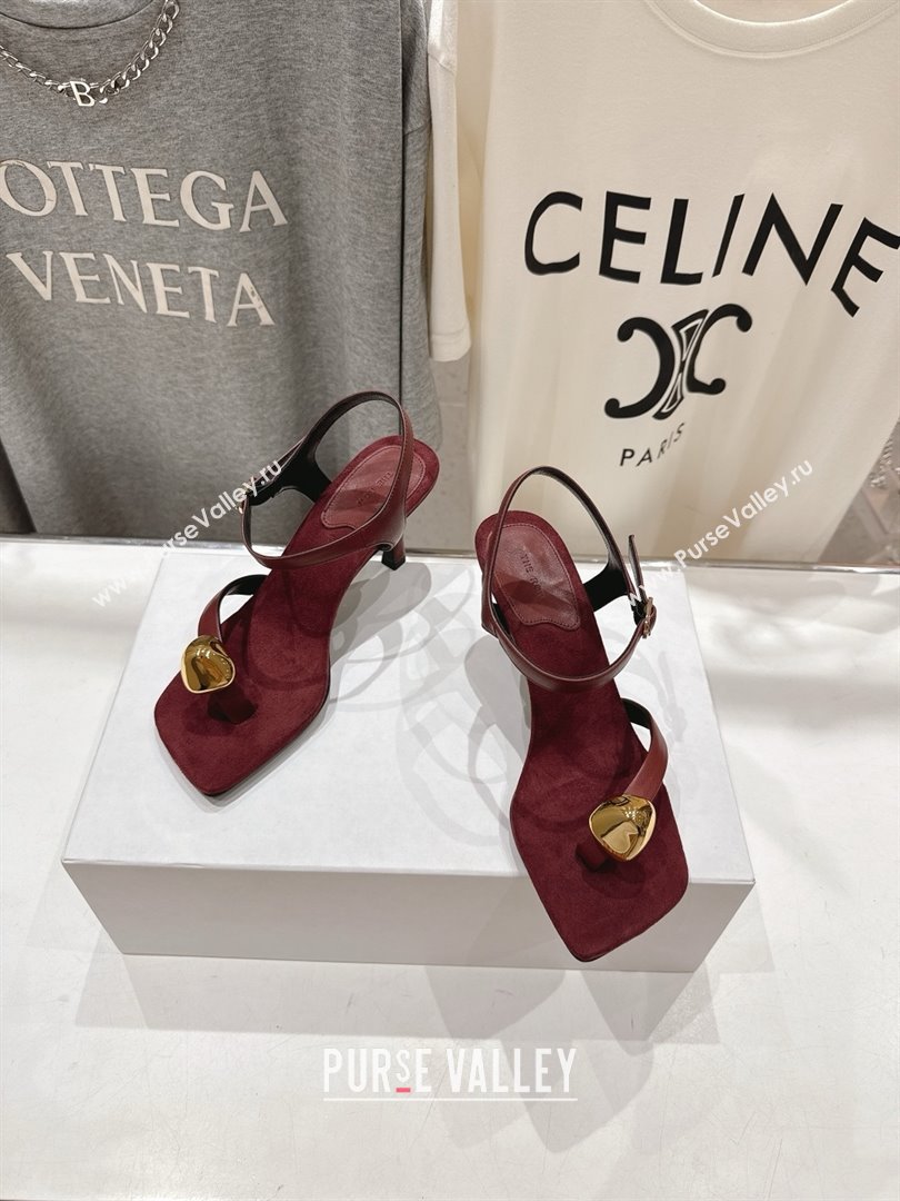 The Row Calfskin Leather Sandals 7.5cm Heel TR052808 Burgundy 2025 (KL-25052808)