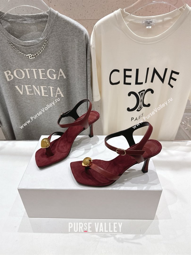 The Row Calfskin Leather Sandals 7.5cm Heel TR052808 Burgundy 2025 (KL-25052808)