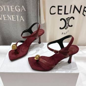 The Row Calfskin Leather Sandals 7.5cm Heel TR052808 Burgundy 2025 (KL-25052808)