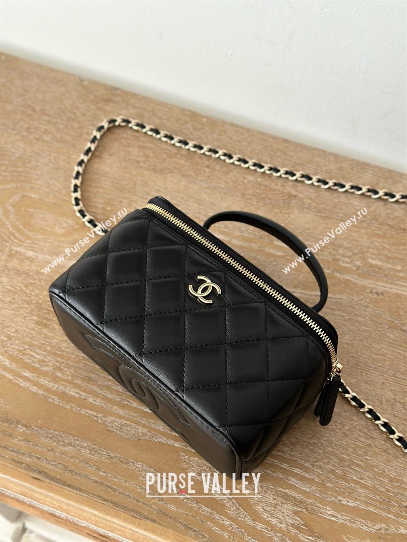 Chanel Lambskin Vanity Case Bag with Top Handle 66021 Black 2025 (YINGF-25052801)
