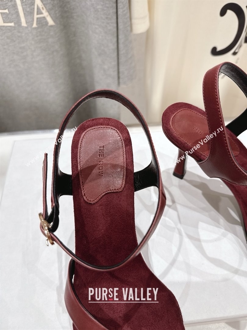 The Row Calfskin Leather Sandals 7.5cm Heel TR052808 Burgundy 2025 (KL-25052808)