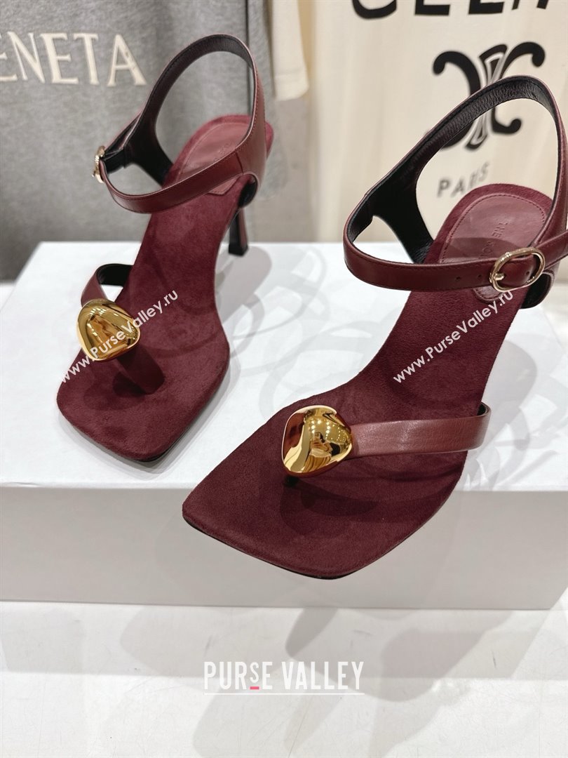 The Row Calfskin Leather Sandals 7.5cm Heel TR052808 Burgundy 2025 (KL-25052808)