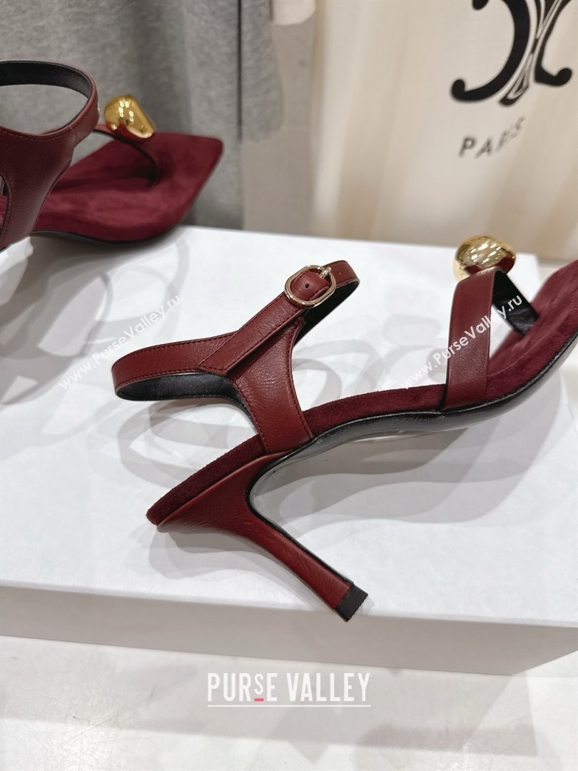 The Row Calfskin Leather Sandals 7.5cm Heel TR052808 Burgundy 2025 (KL-25052808)