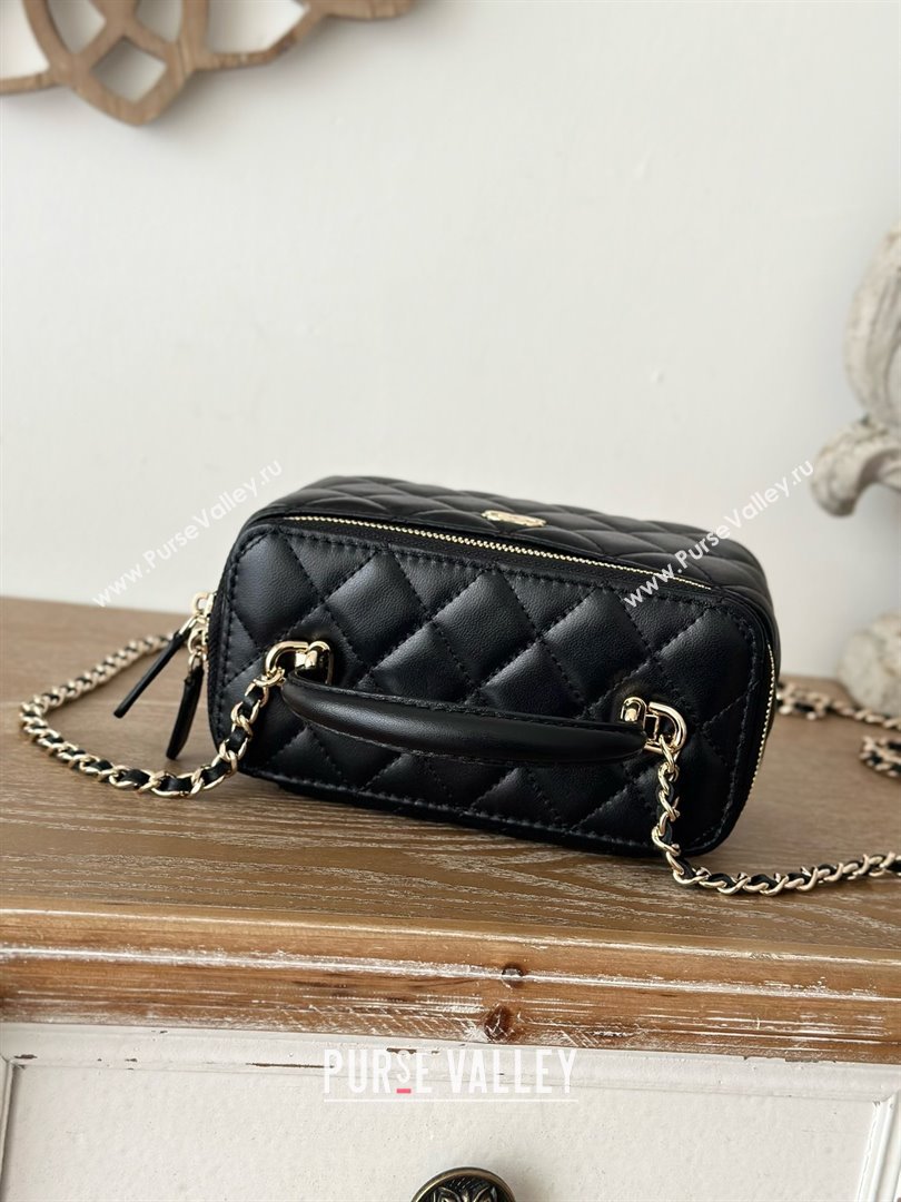 Chanel Lambskin Vanity Case Bag with Top Handle 66021 Black 2025 (YINGF-25052801)