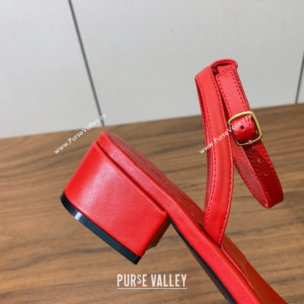 Loro Piana Lambskin Sandal in LP6606 Red 2025 (HH-25060606)