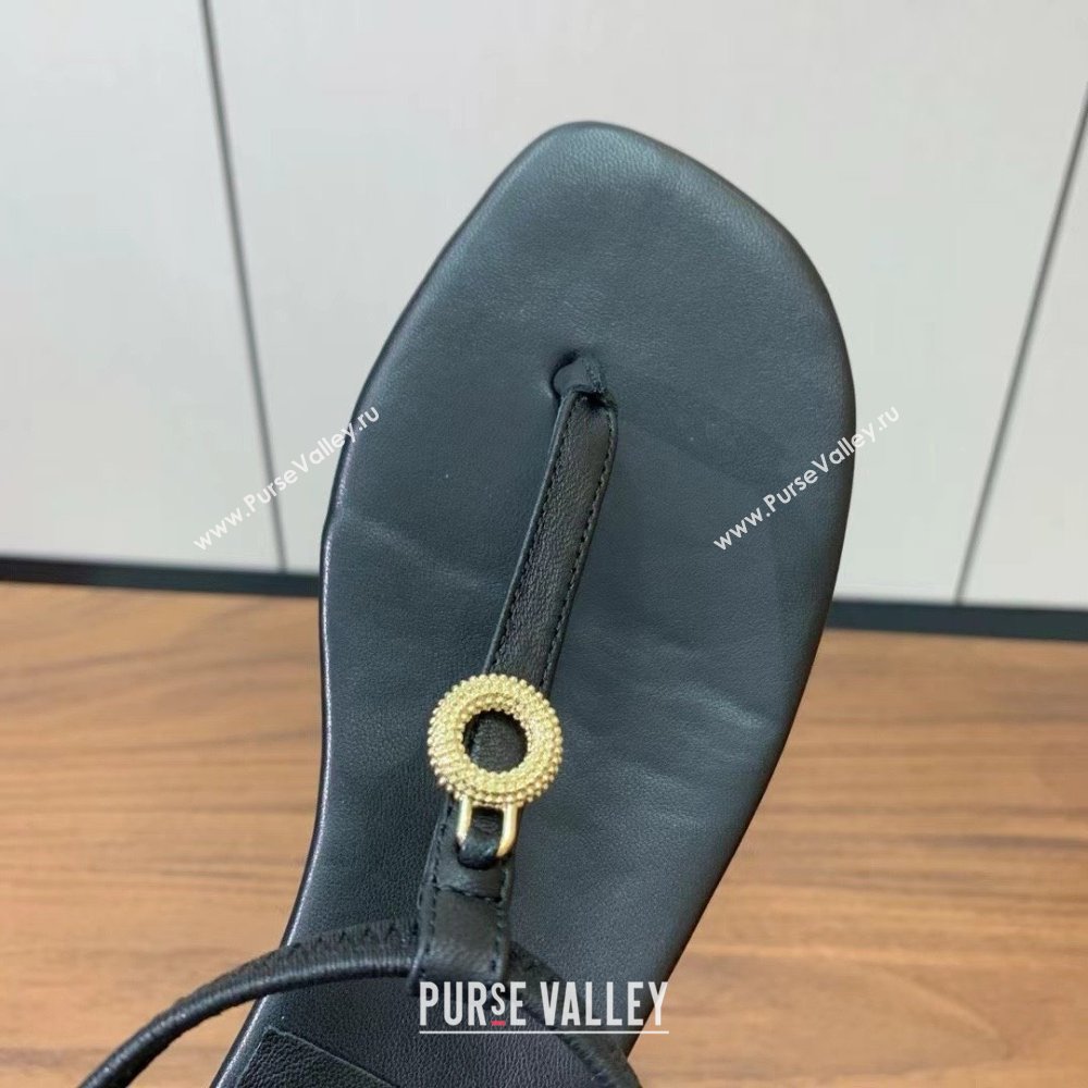 Loro Piana Mindil Infra Sandal in Lambskin LP6607 Black 2025 (HH-25060607)