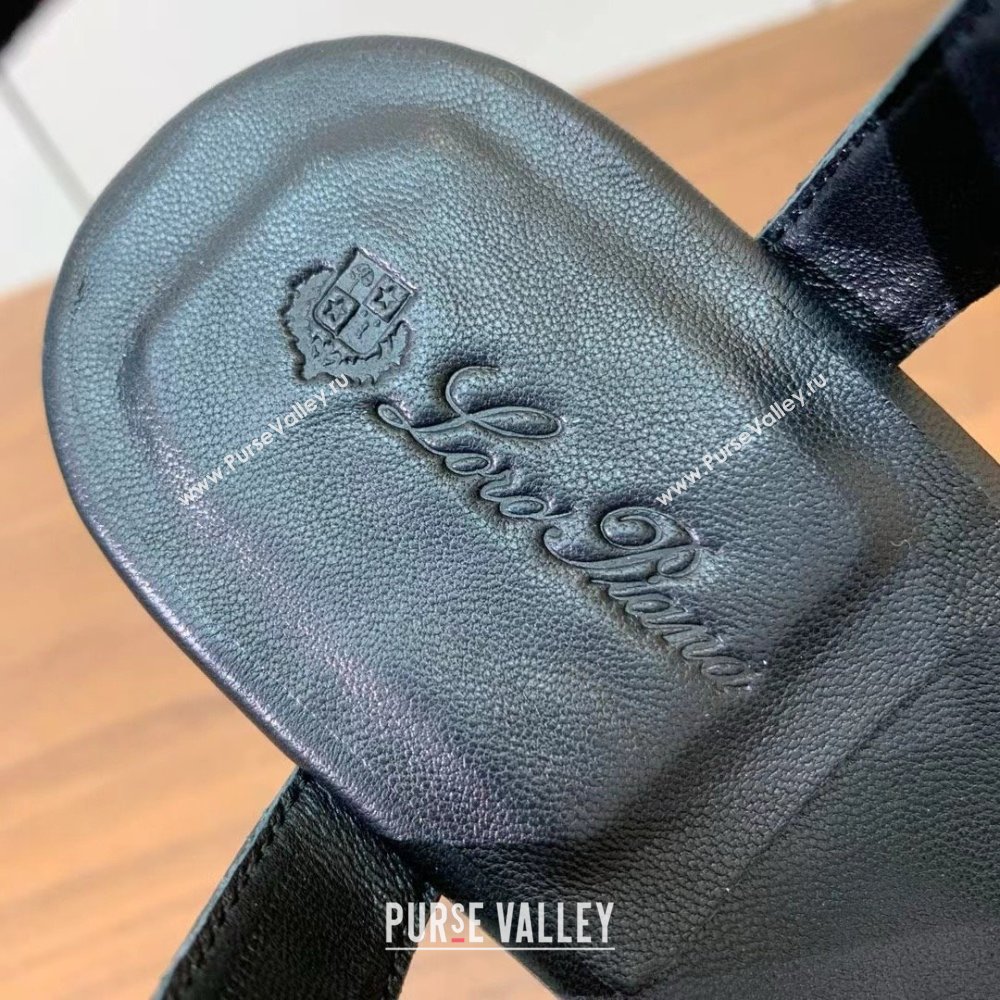 Loro Piana Mindil Infra Sandal in Lambskin LP6607 Black 2025 (HH-25060607)