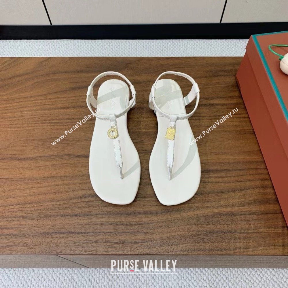 Loro Piana Mindil Infra Sandal in Lambskin LP6608 White 2025 (HH-25060608)