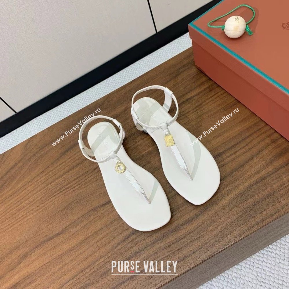 Loro Piana Mindil Infra Sandal in Lambskin LP6608 White 2025 (HH-25060608)