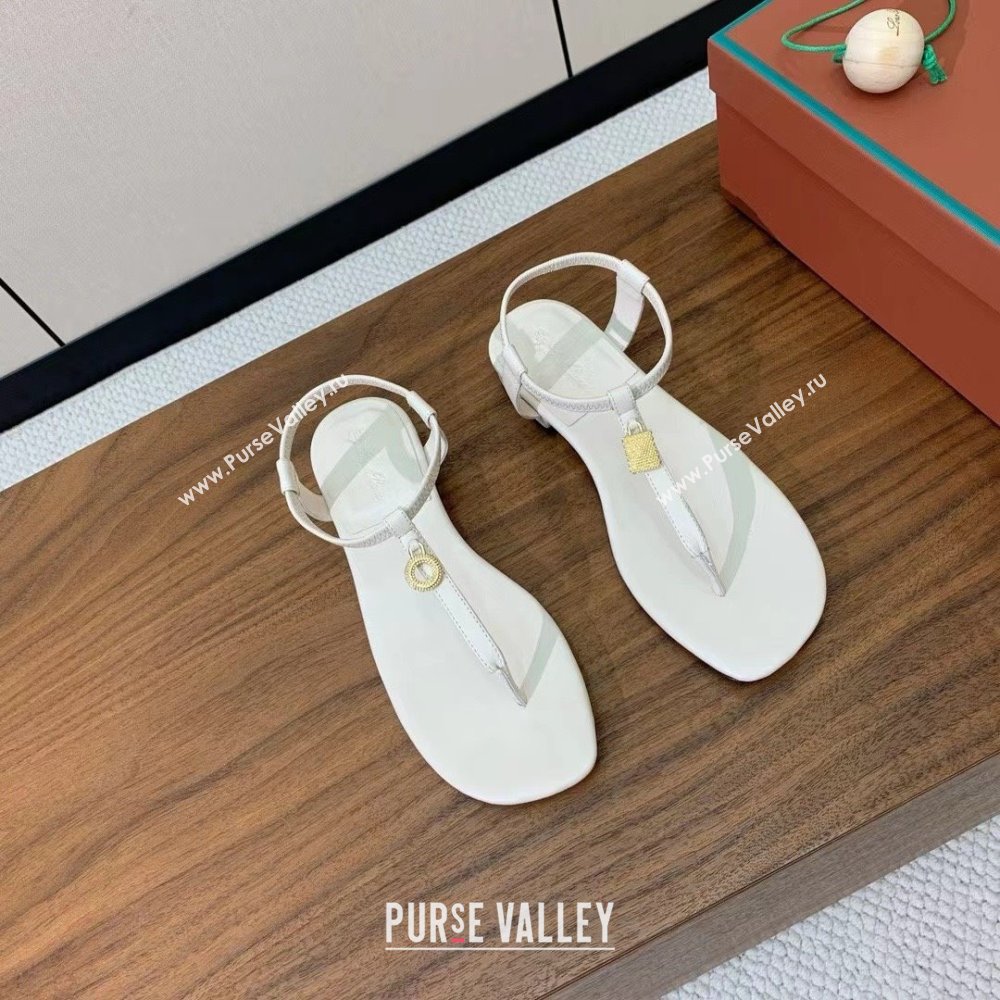 Loro Piana Mindil Infra Sandal in Lambskin LP6608 White 2025 (HH-25060608)