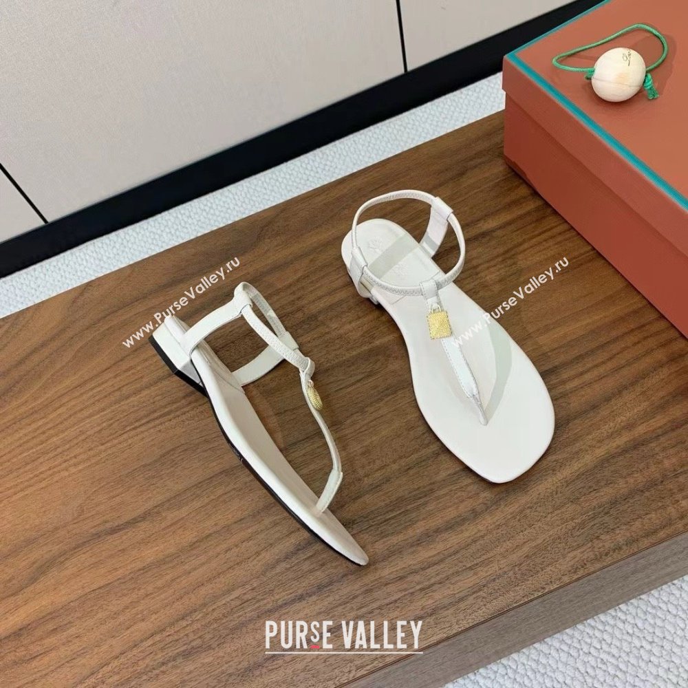 Loro Piana Mindil Infra Sandal in Lambskin LP6608 White 2025 (HH-25060608)