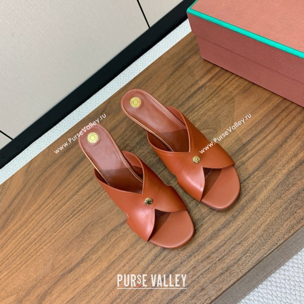 Loro Piana Vera Sandal in Calfskin 8cm Heel LP060526 Vinegar 2025 (HH-25060526)