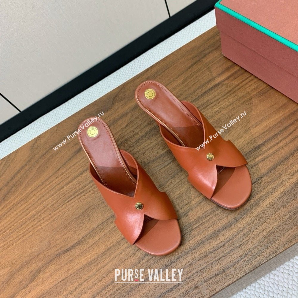 Loro Piana Vera Sandal in Calfskin 8cm Heel LP060526 Vinegar 2025 (HH-25060526)
