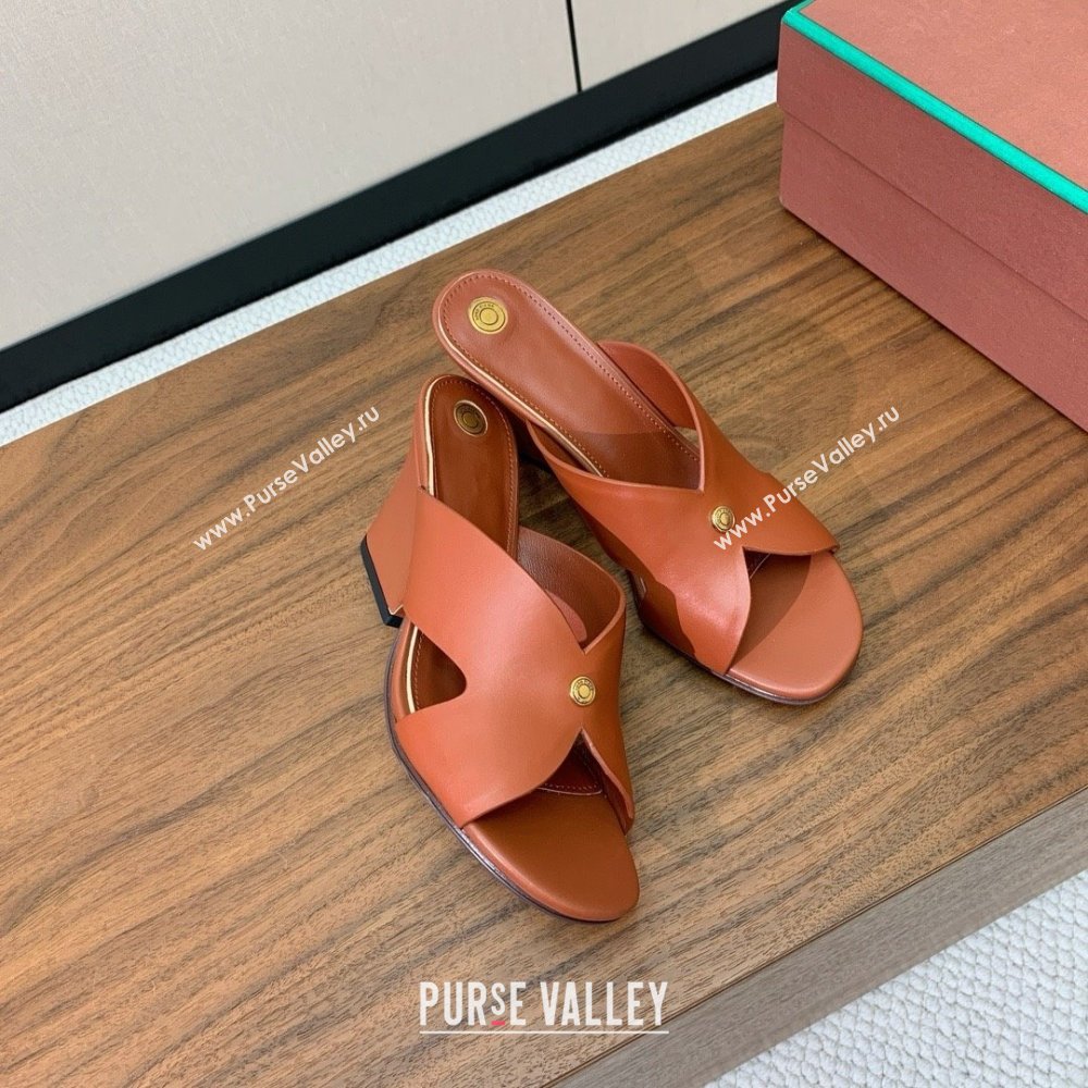 Loro Piana Vera Sandal in Calfskin 8cm Heel LP060526 Vinegar 2025 (HH-25060526)