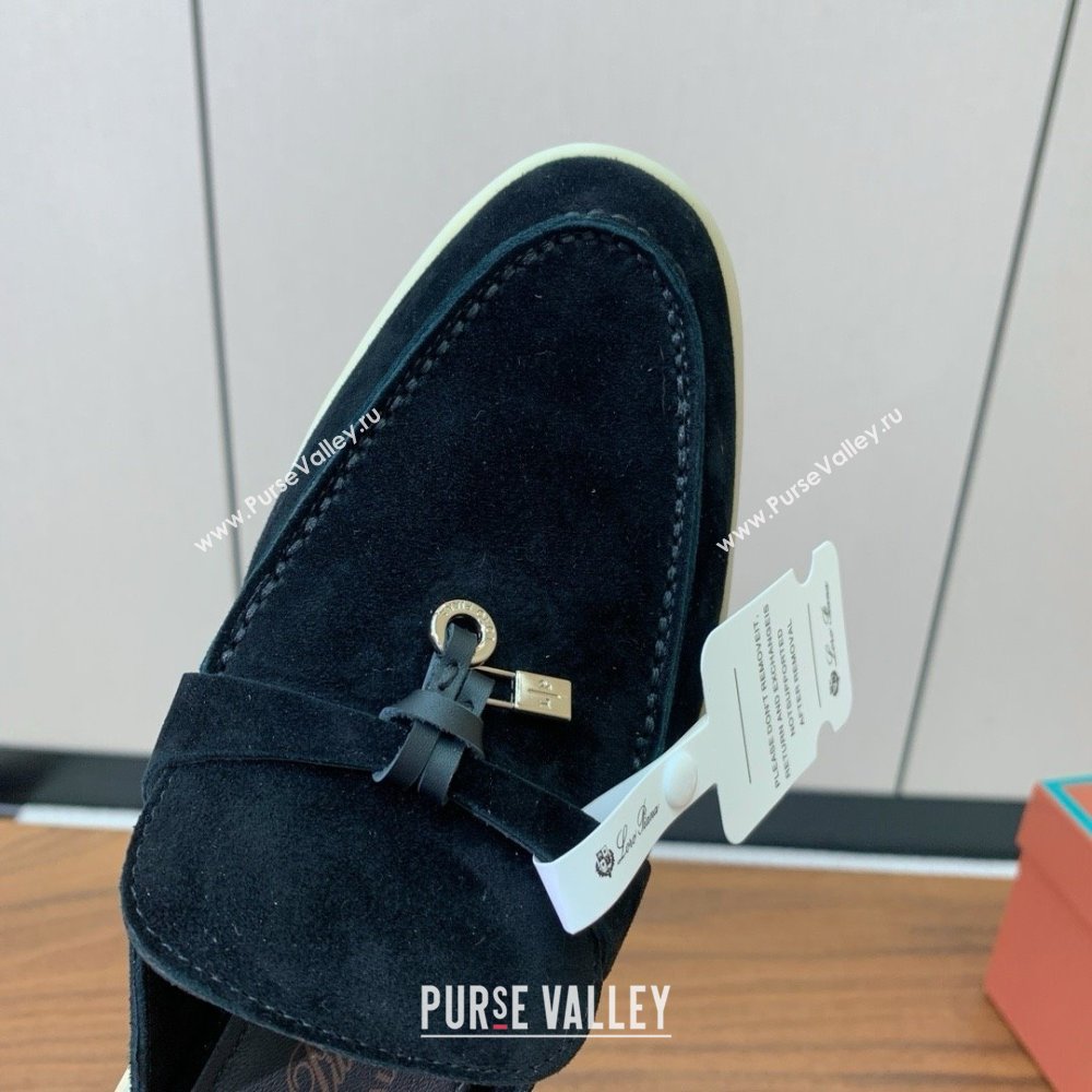 Loro Piana Charms Walk Babouche Loafer in Suede LP060502 Black 2025 (HH-25060502)