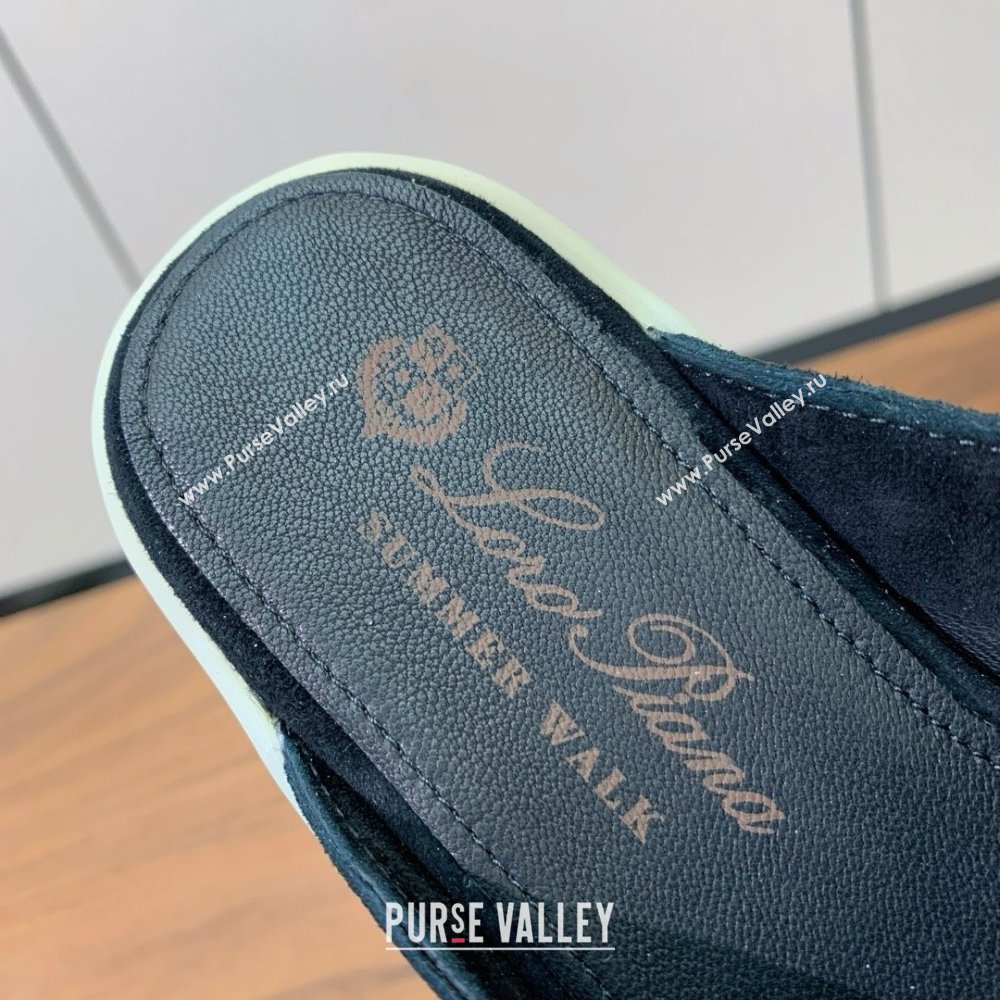 Loro Piana Charms Walk Babouche Loafer in Suede LP060502 Black 2025 (HH-25060502)