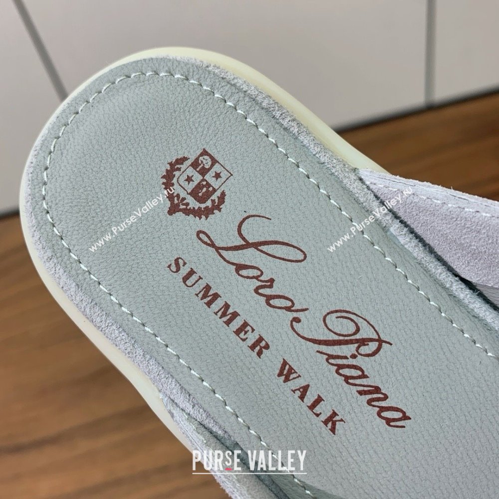 Loro Piana Charms Walk Babouche Loafer in Suede LP060503 Pearl Grey 2025 (HH-25060503)