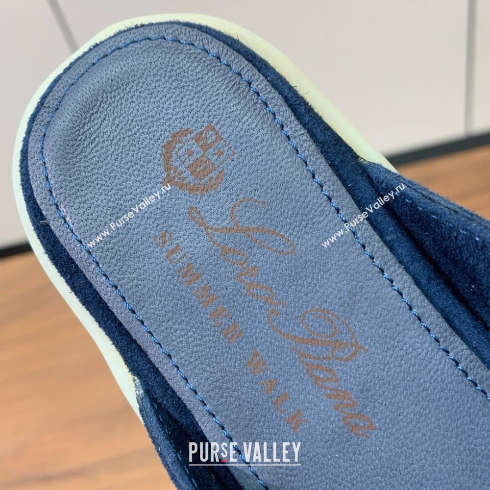 Loro Piana Charms Walk Babouche Loafer in Suede LP060504 Deep Blue 2025 (HH-25060504)
