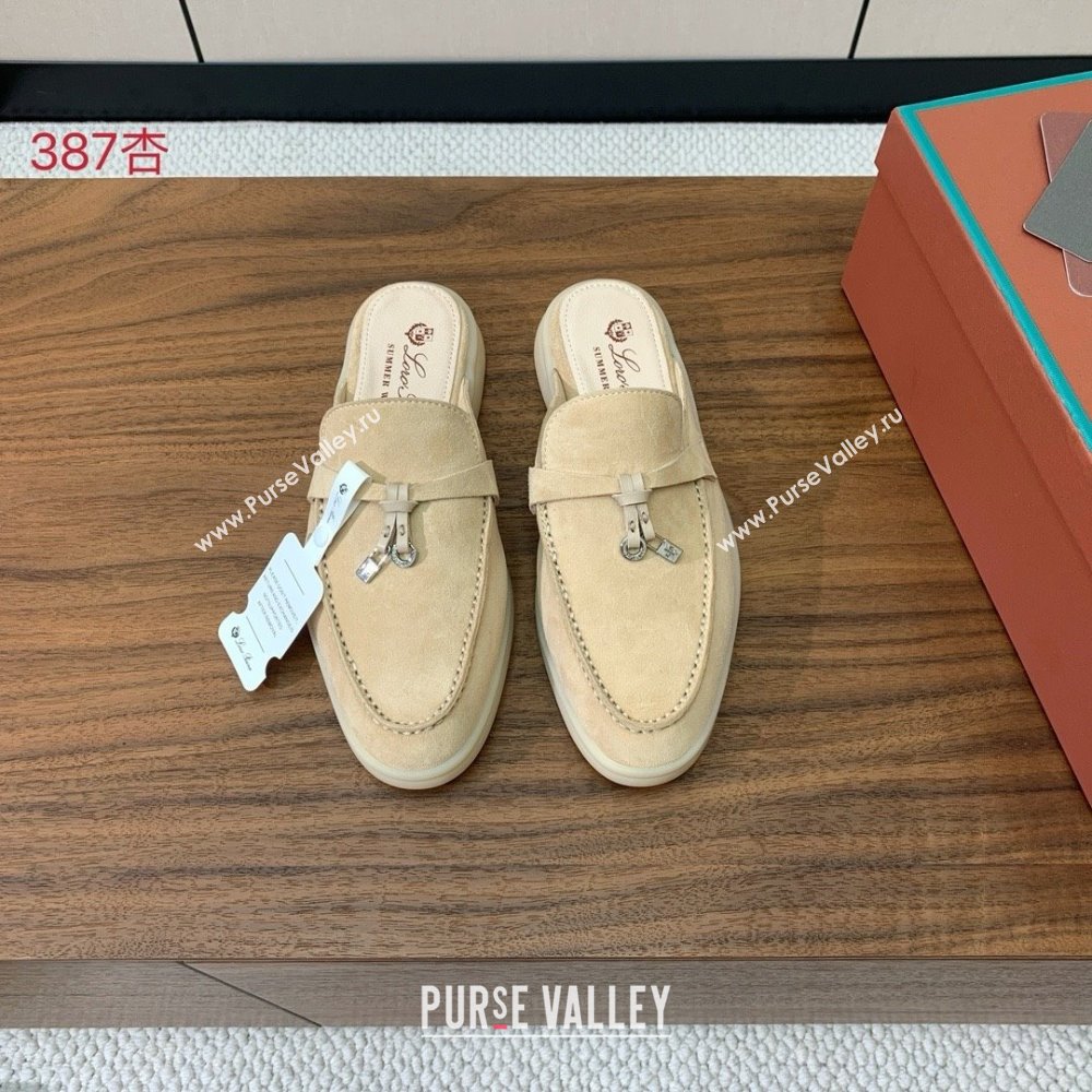 Loro Piana Charms Walk Babouche Loafer in Suede LP060505 387 Apricot 2025 (HH-25060605)