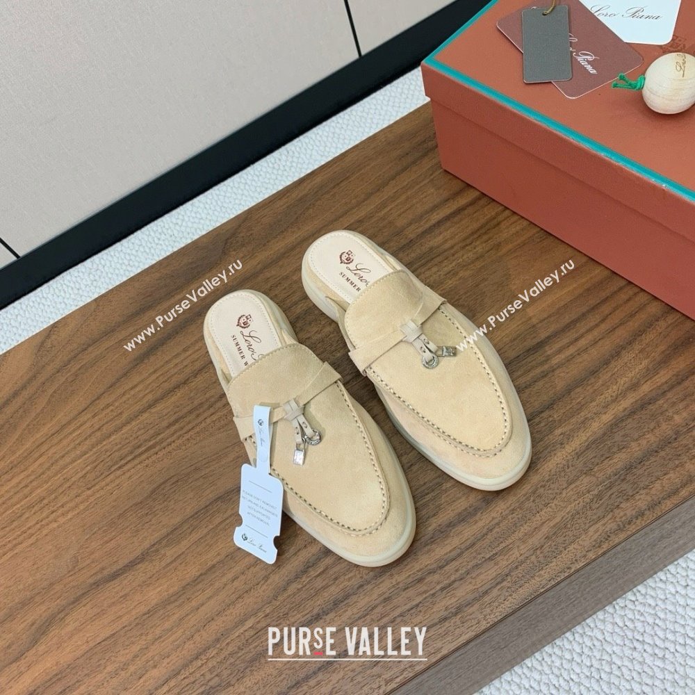 Loro Piana Charms Walk Babouche Loafer in Suede LP060505 387 Apricot 2025 (HH-25060605)