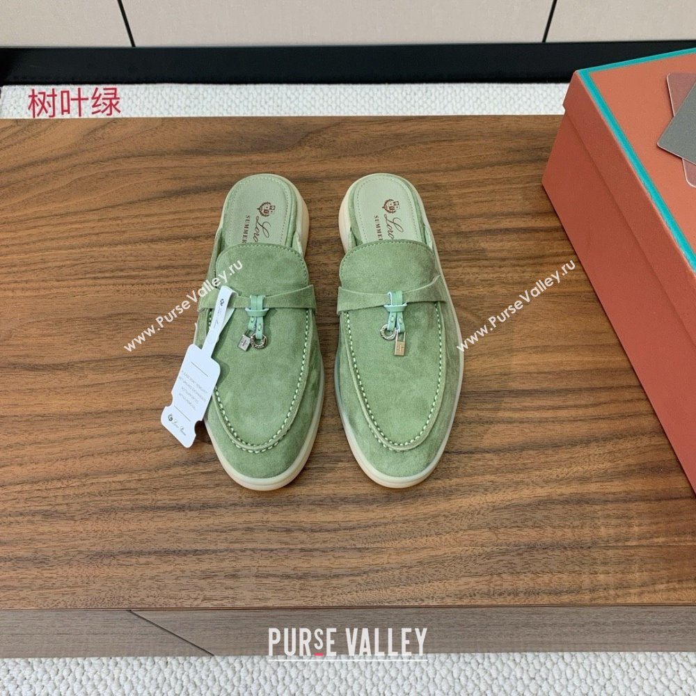 Loro Piana Charms Walk Babouche Loafer in Suede LP060506 Green 2025 (HH-25060506)