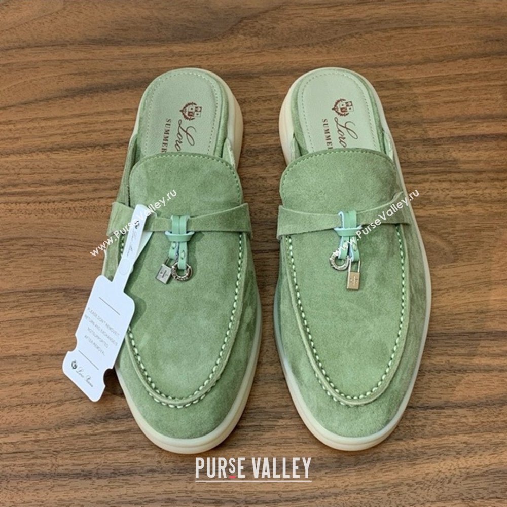 Loro Piana Charms Walk Babouche Loafer in Suede LP060506 Green 2025 (HH-25060506)