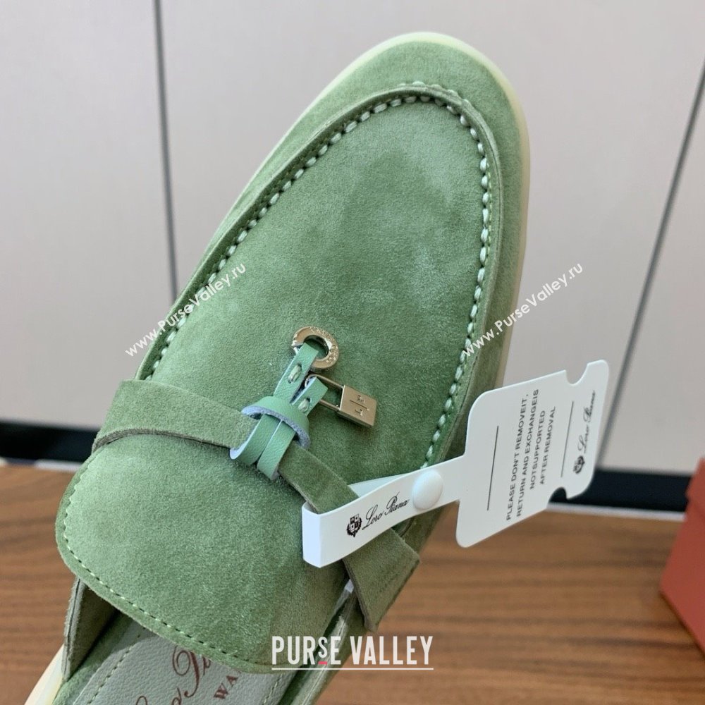 Loro Piana Charms Walk Babouche Loafer in Suede LP060506 Green 2025 (HH-25060506)