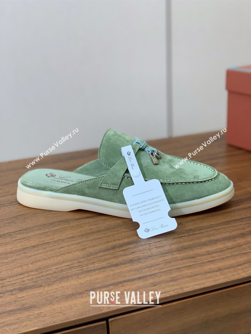 Loro Piana Charms Walk Babouche Loafer in Suede LP060506 Green 2025 (HH-25060506)