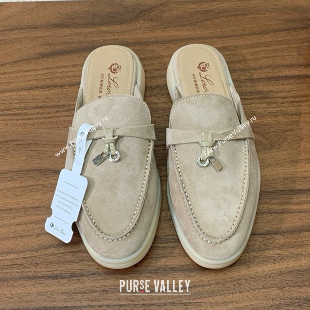 Loro Piana Charms Walk Babouche Loafer in Suede LP060507 Khaki 2025 (HH-25060507)