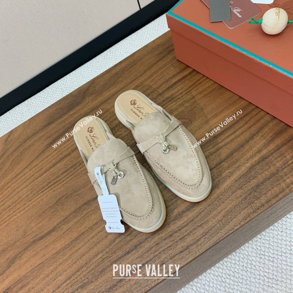 Loro Piana Charms Walk Babouche Loafer in Suede LP060507 Khaki 2025 (HH-25060507)