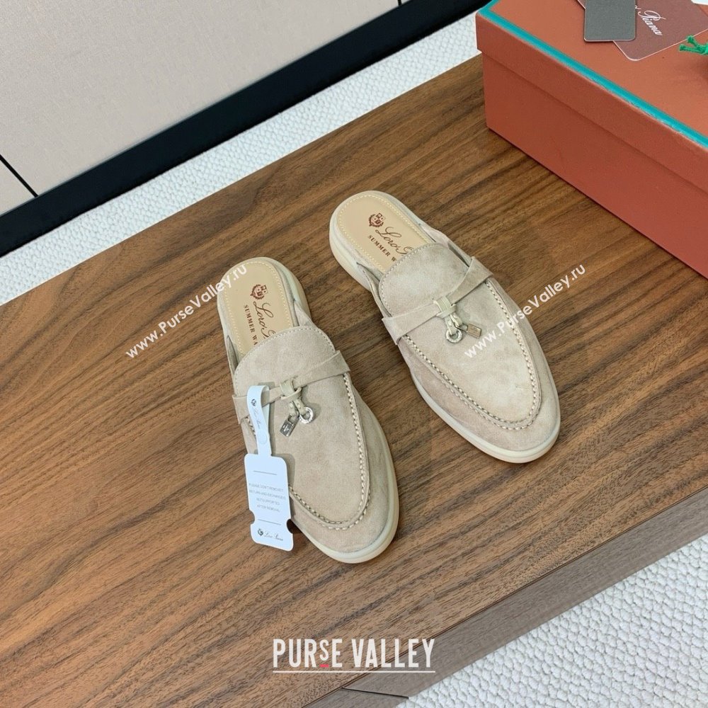 Loro Piana Charms Walk Babouche Loafer in Suede LP060507 Khaki 2025 (HH-25060507)