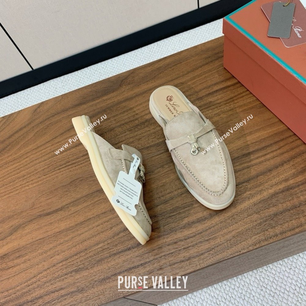 Loro Piana Charms Walk Babouche Loafer in Suede LP060507 Khaki 2025 (HH-25060507)