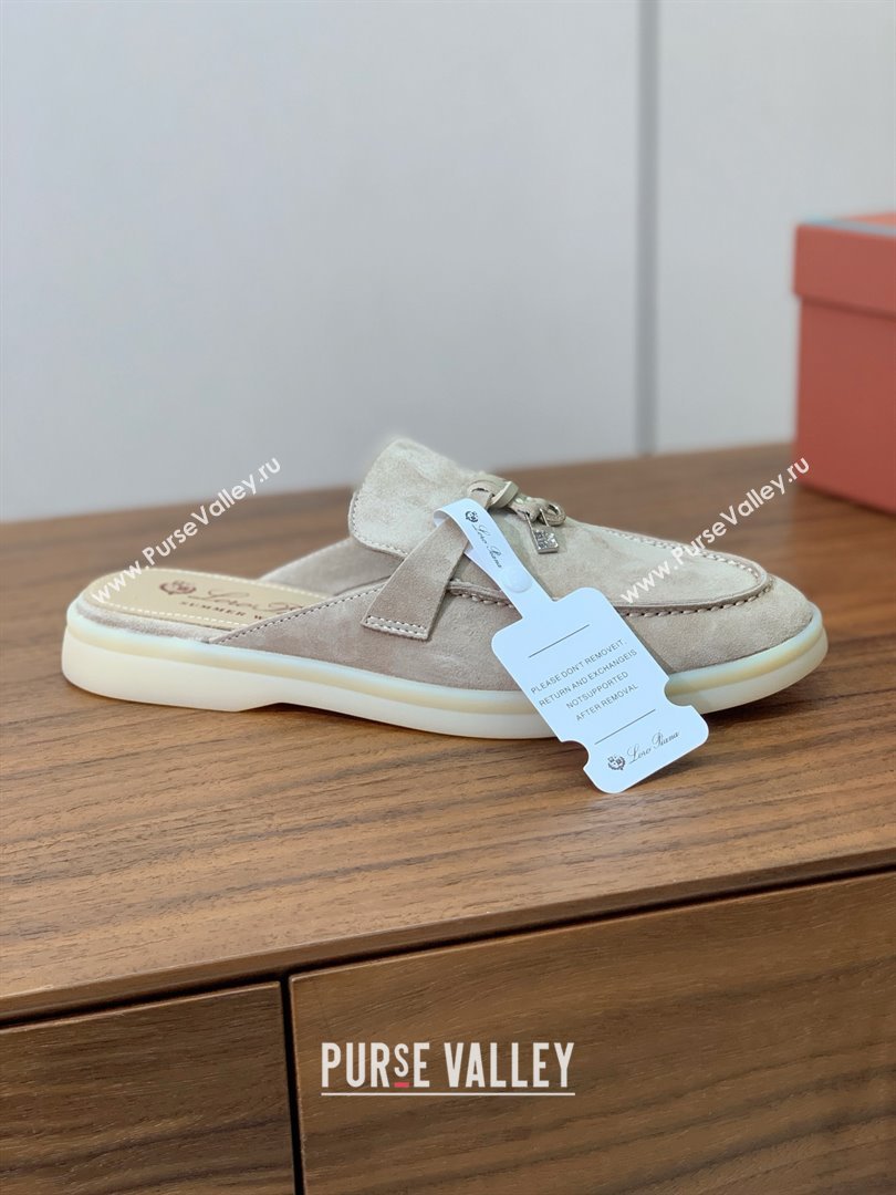 Loro Piana Charms Walk Babouche Loafer in Suede LP060507 Khaki 2025 (HH-25060507)